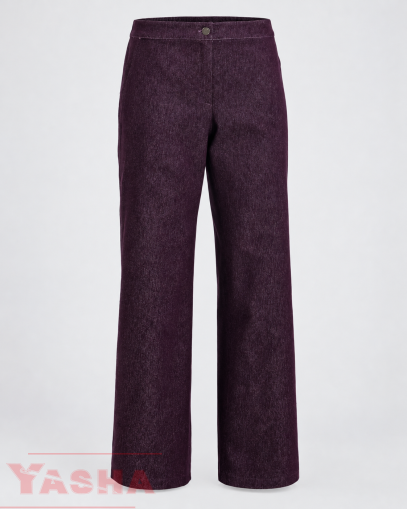 Women’s purple wide-leg denim trousers by YASHA