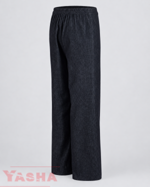 “City Rhythm” Denim Blazer and Trouser Suit in Dark Blue | YASHA